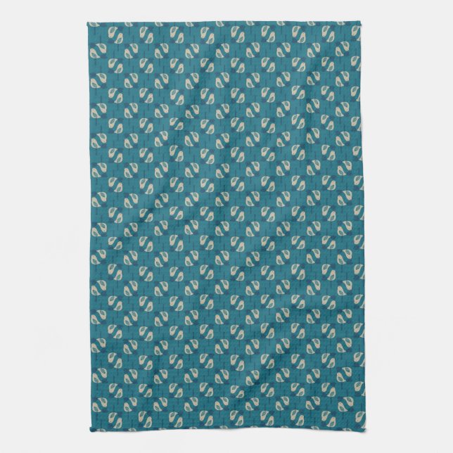 pattern displaying birds kitchen towel (Vertical)