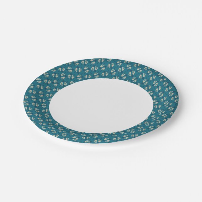 pattern displaying birds paper plate (Angled)