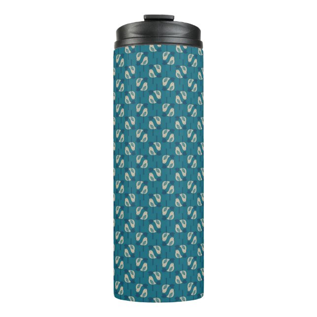 pattern displaying birds thermal tumbler (Front)