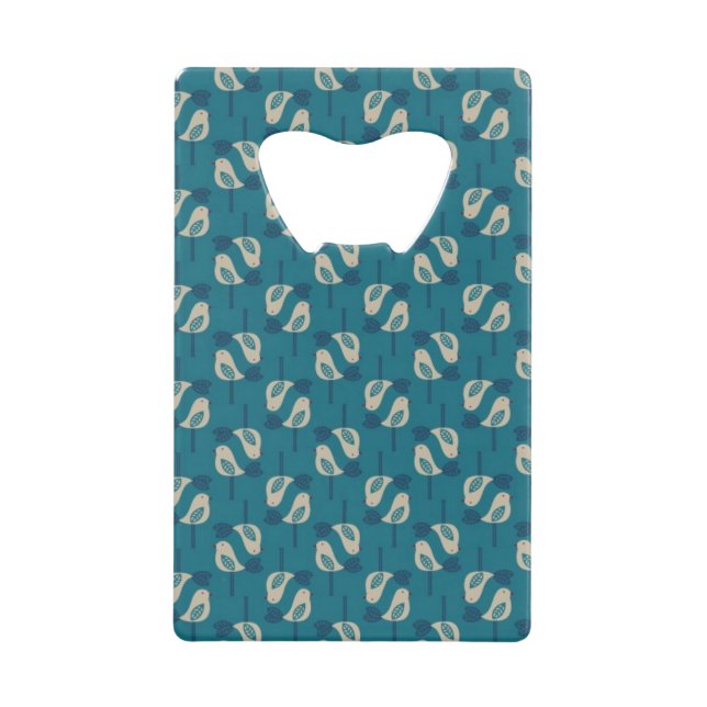 pattern displaying birds wallet bottle opener (Front)