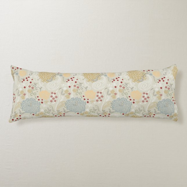 pattern displaying curly garden body pillow (Front)