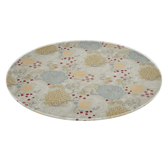 pattern displaying curly garden cutting board (Corner)