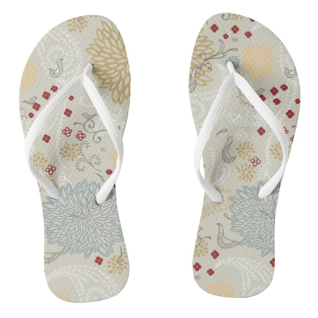 pattern displaying curly garden flip flops (Footbed)