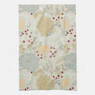 pattern displaying curly garden kitchen towel