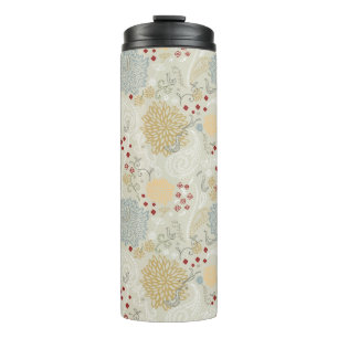 pattern displaying curly garden thermal tumbler