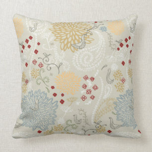 pattern displaying curly garden throw pillow