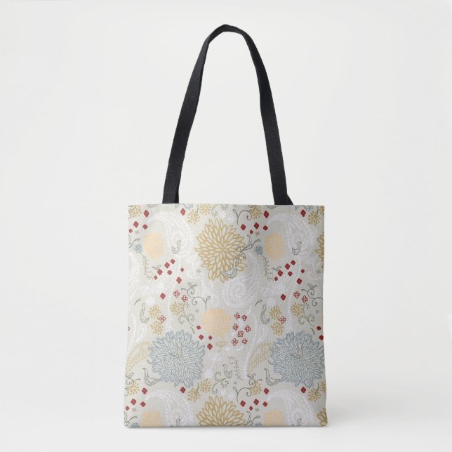 pattern displaying curly garden tote bag (Front)