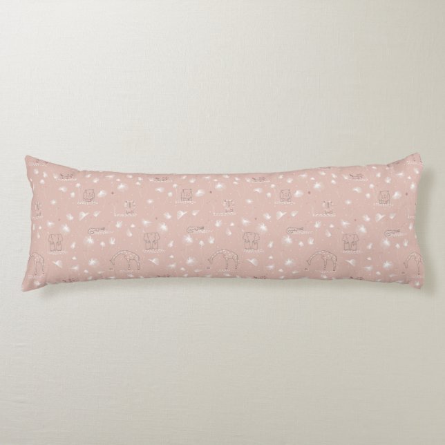 pattern displaying cute baby jungle animals body pillow (Front)