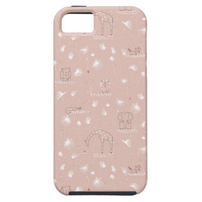 pattern displaying cute baby jungle animals Case-Mate iPhone case (Back)