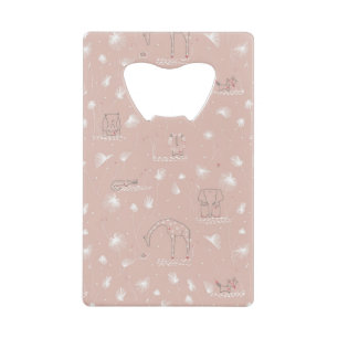 pattern displaying cute baby jungle animals wallet bottle opener