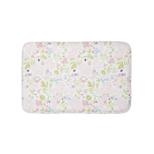 pattern displaying floral bath mat