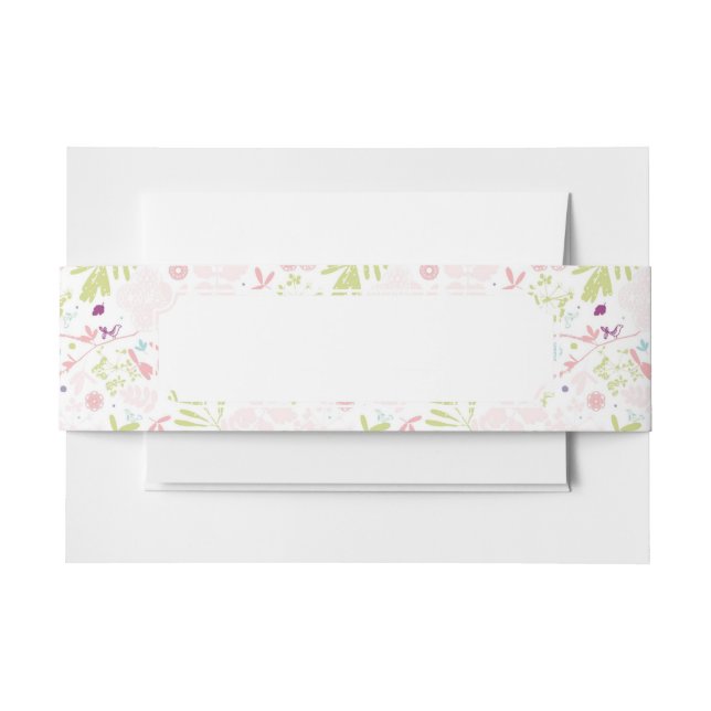 pattern displaying floral invitation belly band (Front Example)