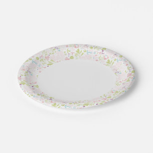 pattern displaying floral paper plate
