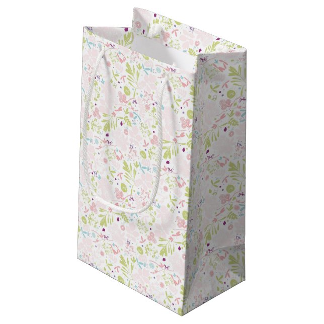 pattern displaying floral small gift bag (Back Angled)