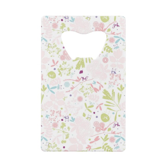 pattern displaying floral wallet bottle opener (Front)