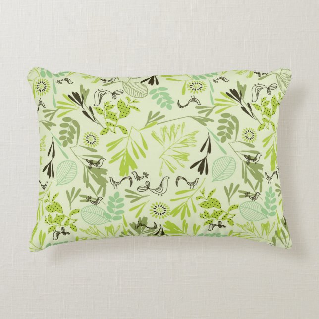 pattern displaying little baby birds accent pillow (Front)