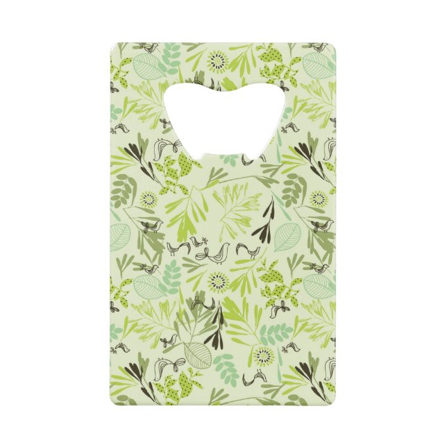 pattern displaying little baby birds credit card bottle opener (Front)