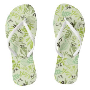 pattern displaying little baby birds flip flops