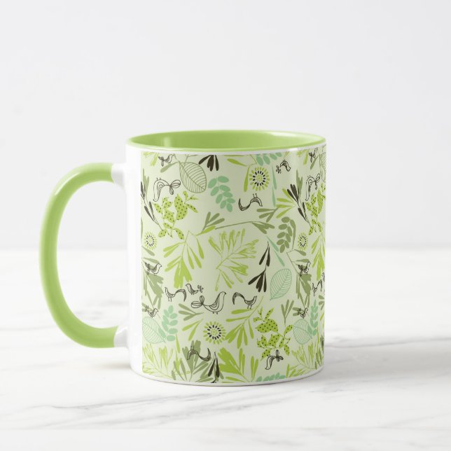pattern displaying little baby birds mug (Left)