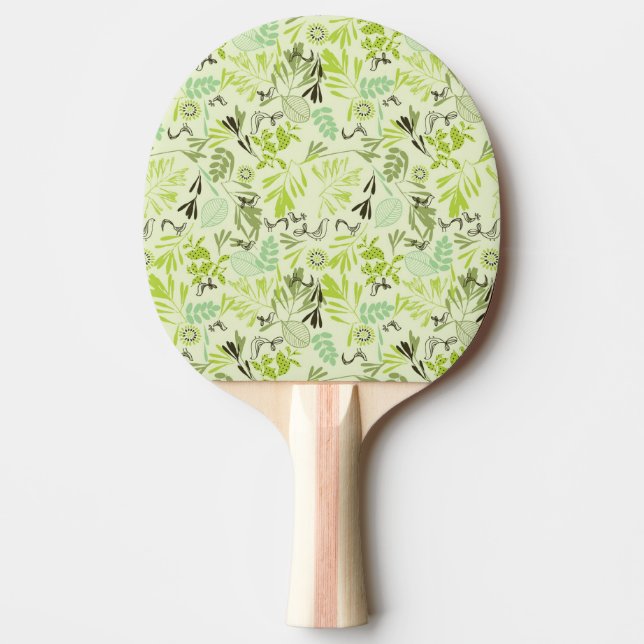 pattern displaying little baby birds ping pong paddle (Front)