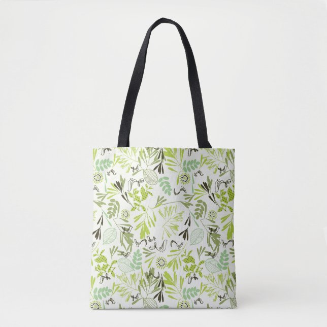pattern displaying little baby birds tote bag (Front)
