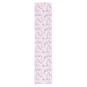 pattern displaying vintage baby animals short table runner