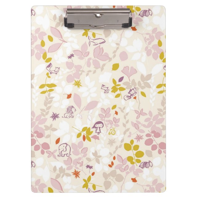 pattern displaying whimsical animals clipboard (Front)