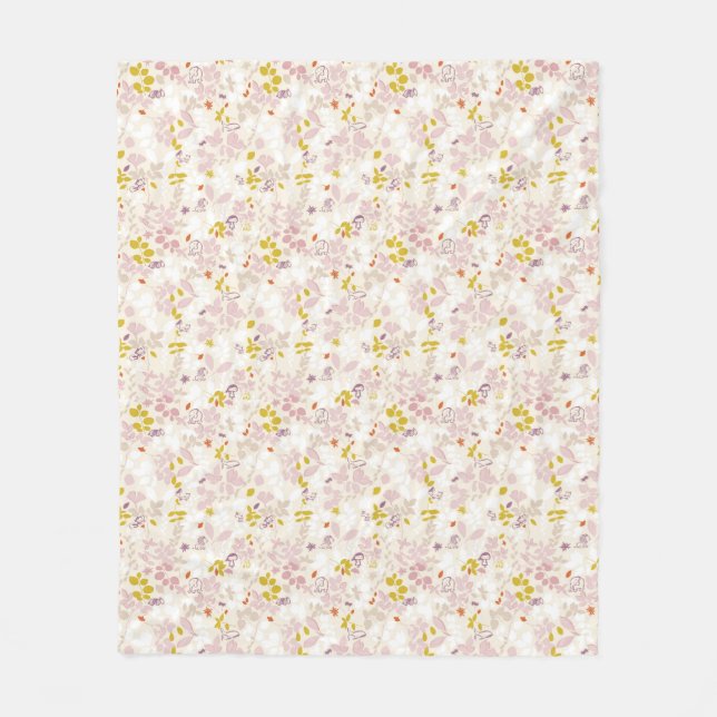 pattern displaying whimsical animals fleece blanket (Front)