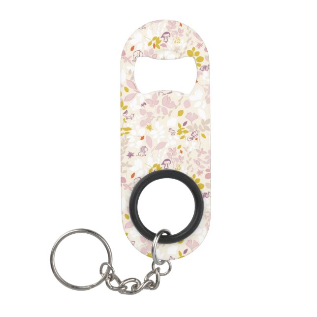 pattern displaying whimsical animals mini bottle opener (Front)