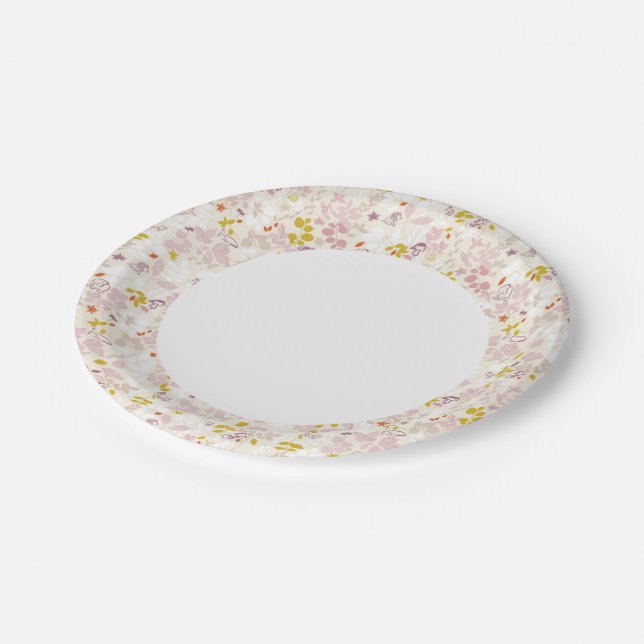 pattern displaying whimsical animals paper plate (Angled)