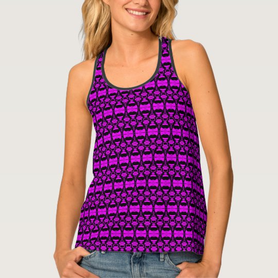 Pattern Dividers 02 in Purple over Black Tank Top