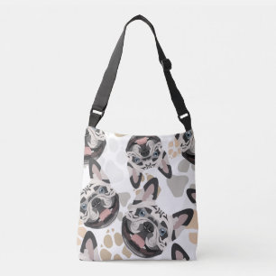 Pattern Dog Paws French Bulldog Crossbody Bag