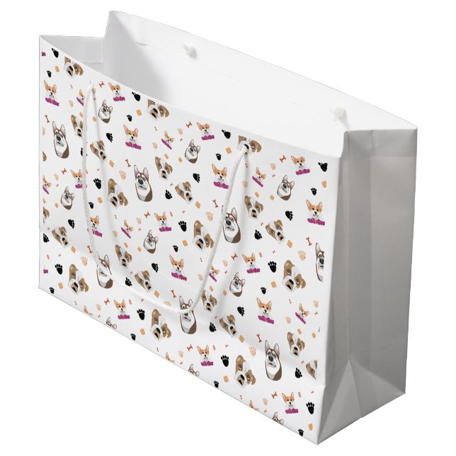 Pattern Dog V1 Large Gift Bag (Front Angled)
