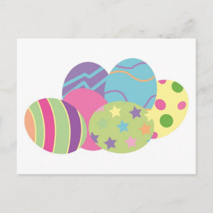Pattern Easter Eggs Holiday Postcard
