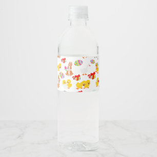 Pattern Easter Party Children Birthday Celebration Water Bottle Label