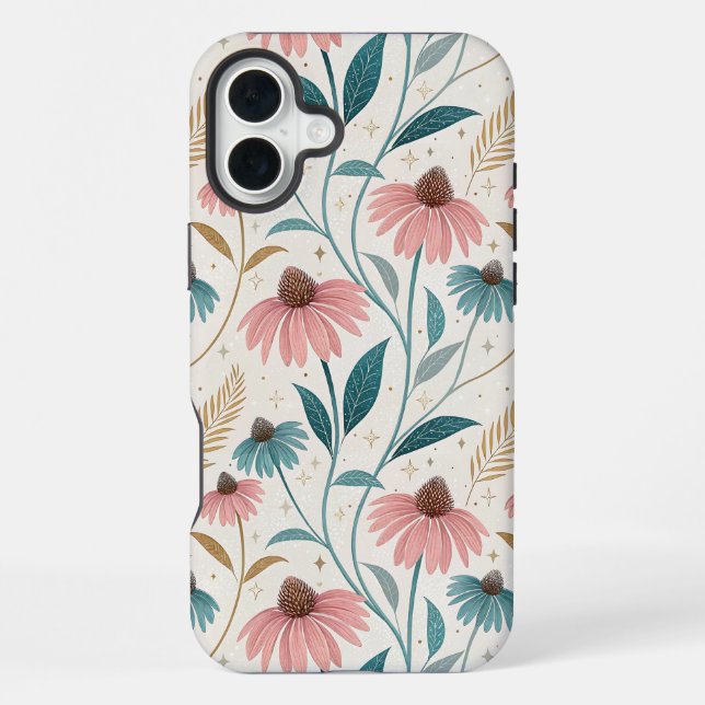 Pattern Echineceas Glitter iPhone Case (Back)
