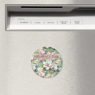 Pattern Elegant Magnolia Flowers Magnet