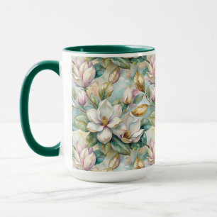 Pattern Elegant Magnolia Flowers Mug