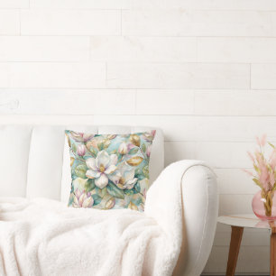 Pattern Elegant Magnolias Throw Pillow