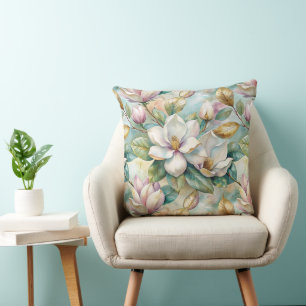 Pattern Elegant Magnolias Throw Pillow