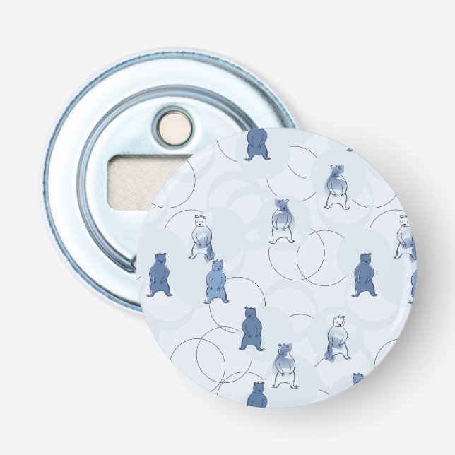 pattern featuring a grizzly bear bottle opener (Front)