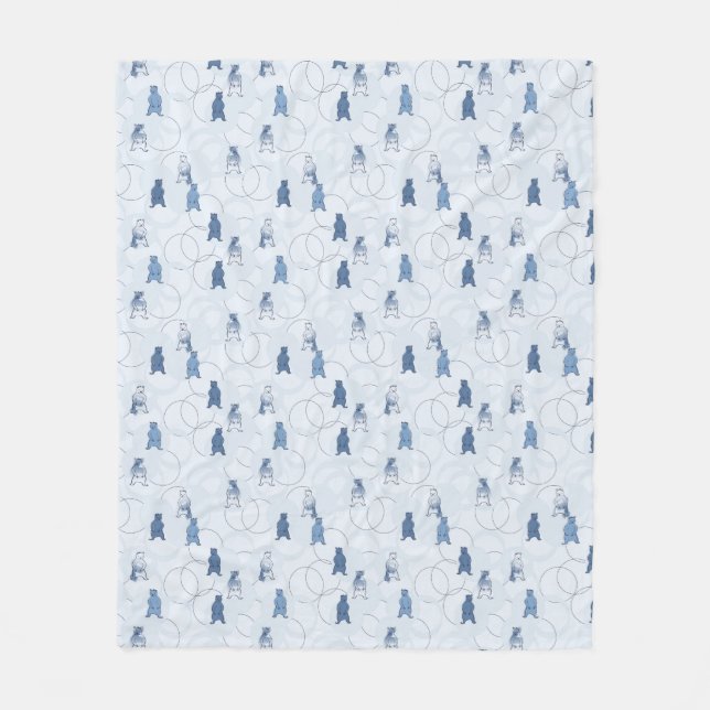 pattern featuring a grizzly bear fleece blanket (Front)