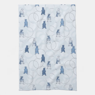 pattern featuring a grizzly bear kitchen towel