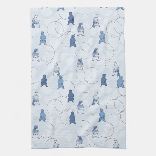 pattern featuring a grizzly bear kitchen towel (Vertical)