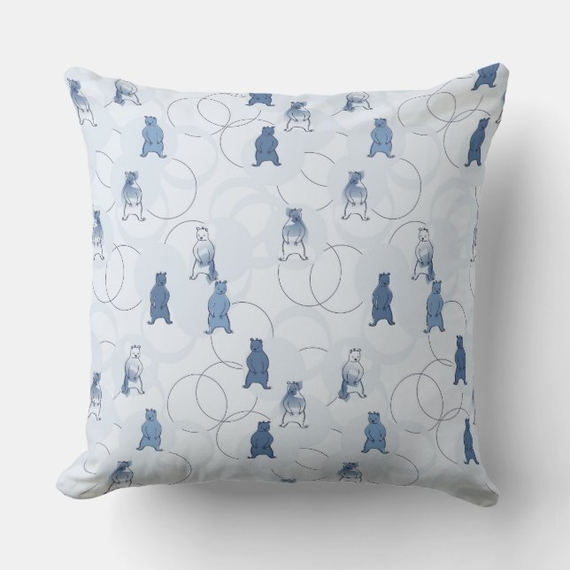 pattern featuring a grizzly bear throw pillow (Front)