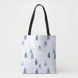 pattern featuring a grizzly bear tote bag