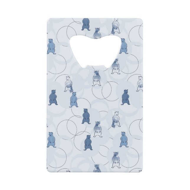 pattern featuring a grizzly bear wallet bottle opener (Front)