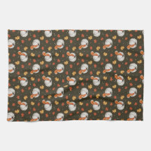 pattern featuring white pumpkins