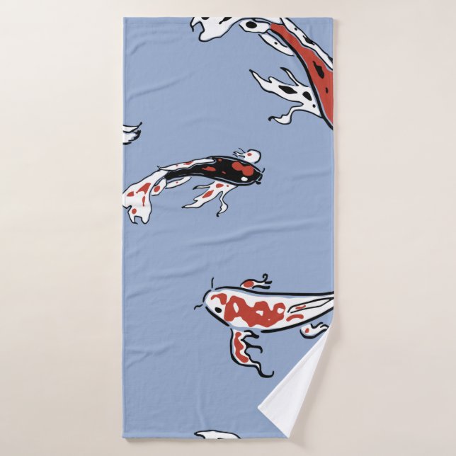 Pattern fish carp koi koi carp bath towel (Bath Towel)