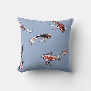 Pattern fish carp koi koi carp throw pillow